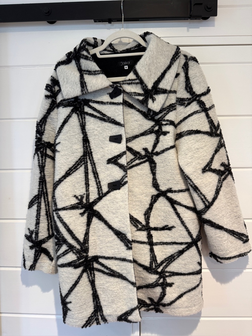 Black & White Patterned Women's Coat